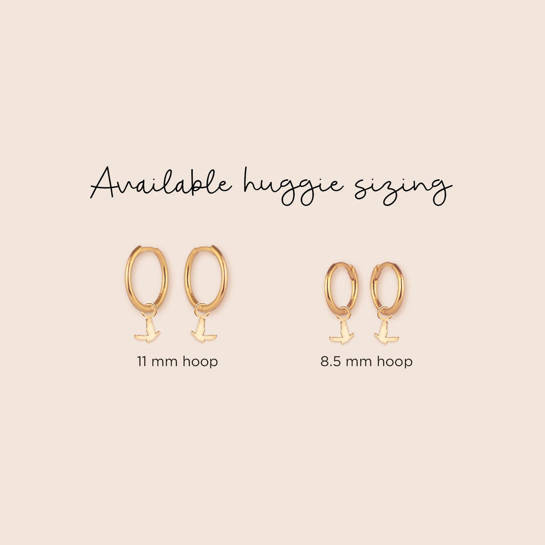 Hawk Pendant Huggie Hoop Earrings