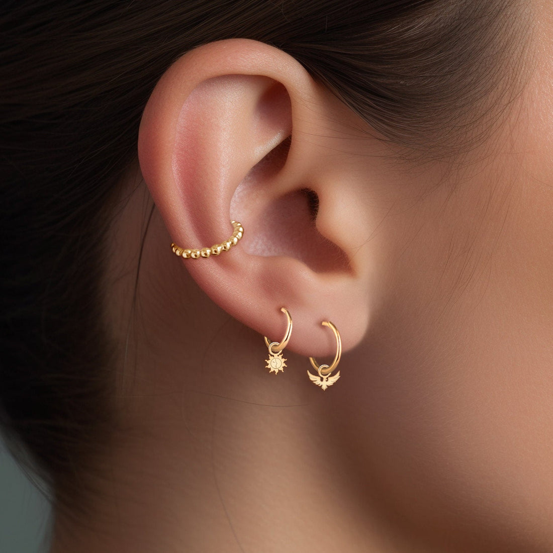 Firebird Huggie Hoop Earring