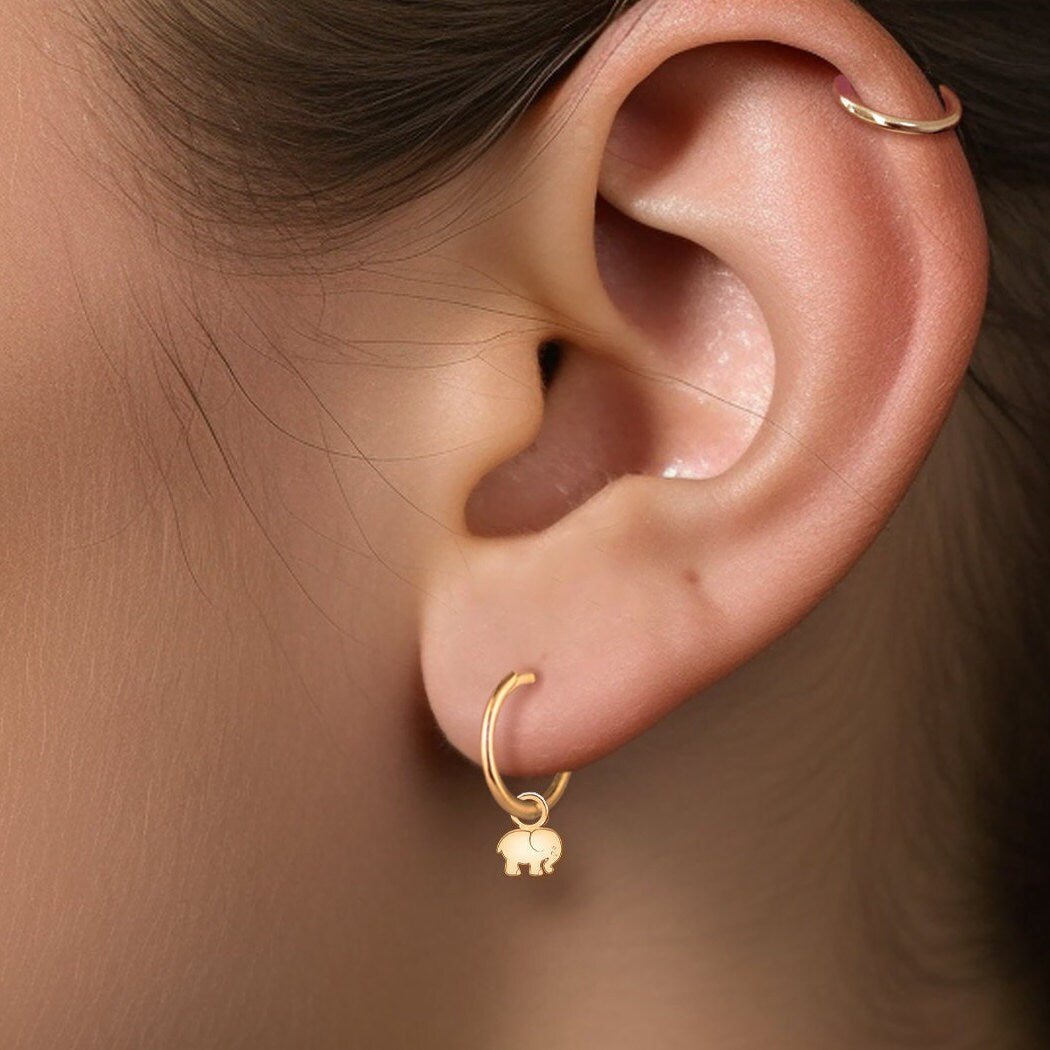 Huggie Charm Earring Charm Huggie Hoops