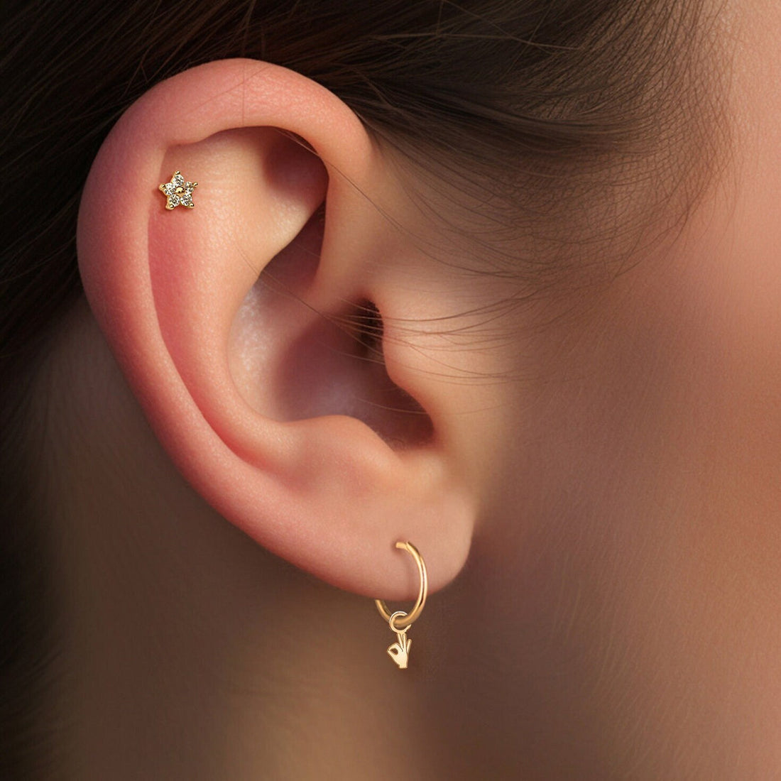 OK Hand Sign Drop Earrings