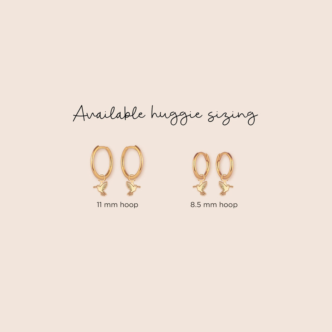 Hummingbird Charm Huggie Earrings
