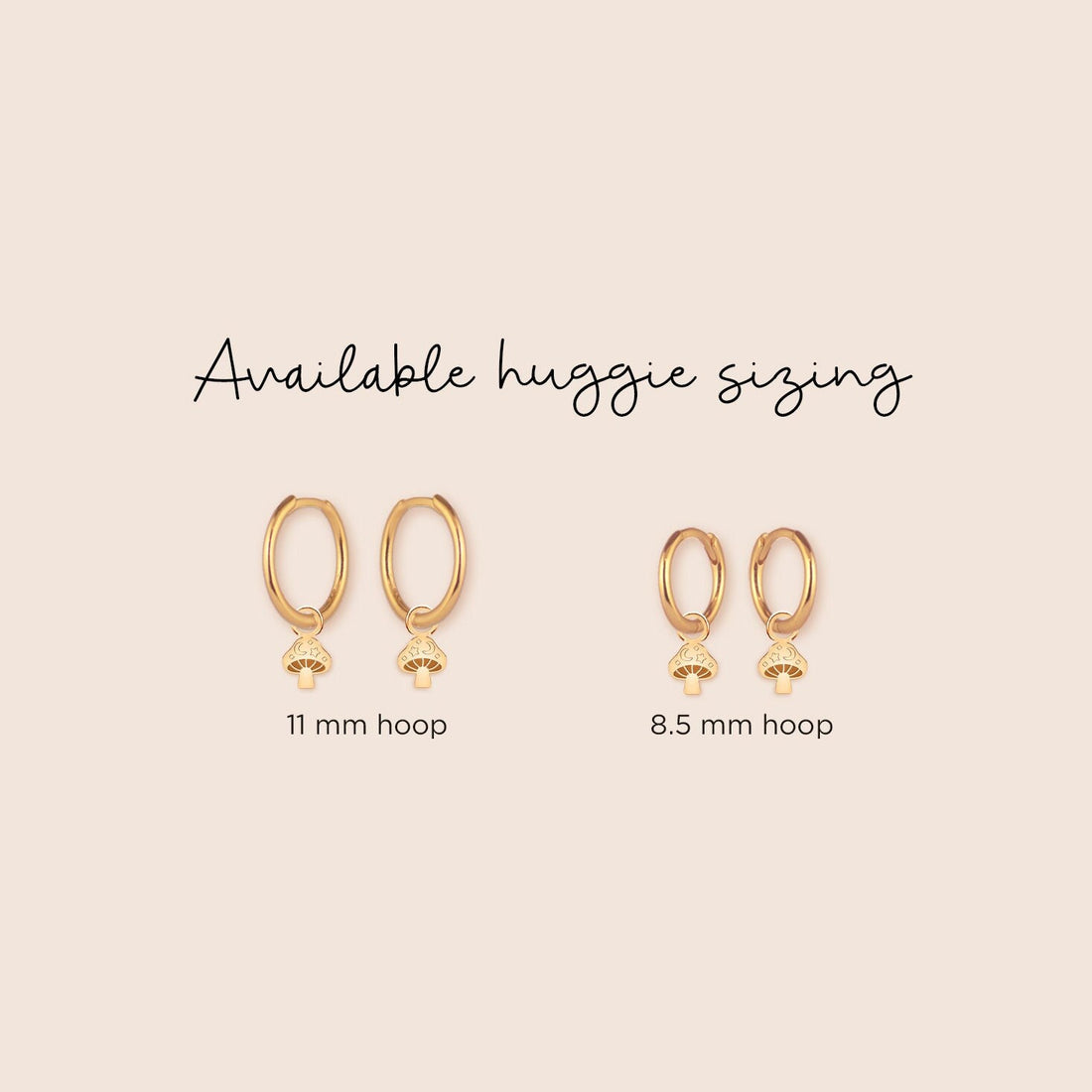 Mushroom Huggie Hoops