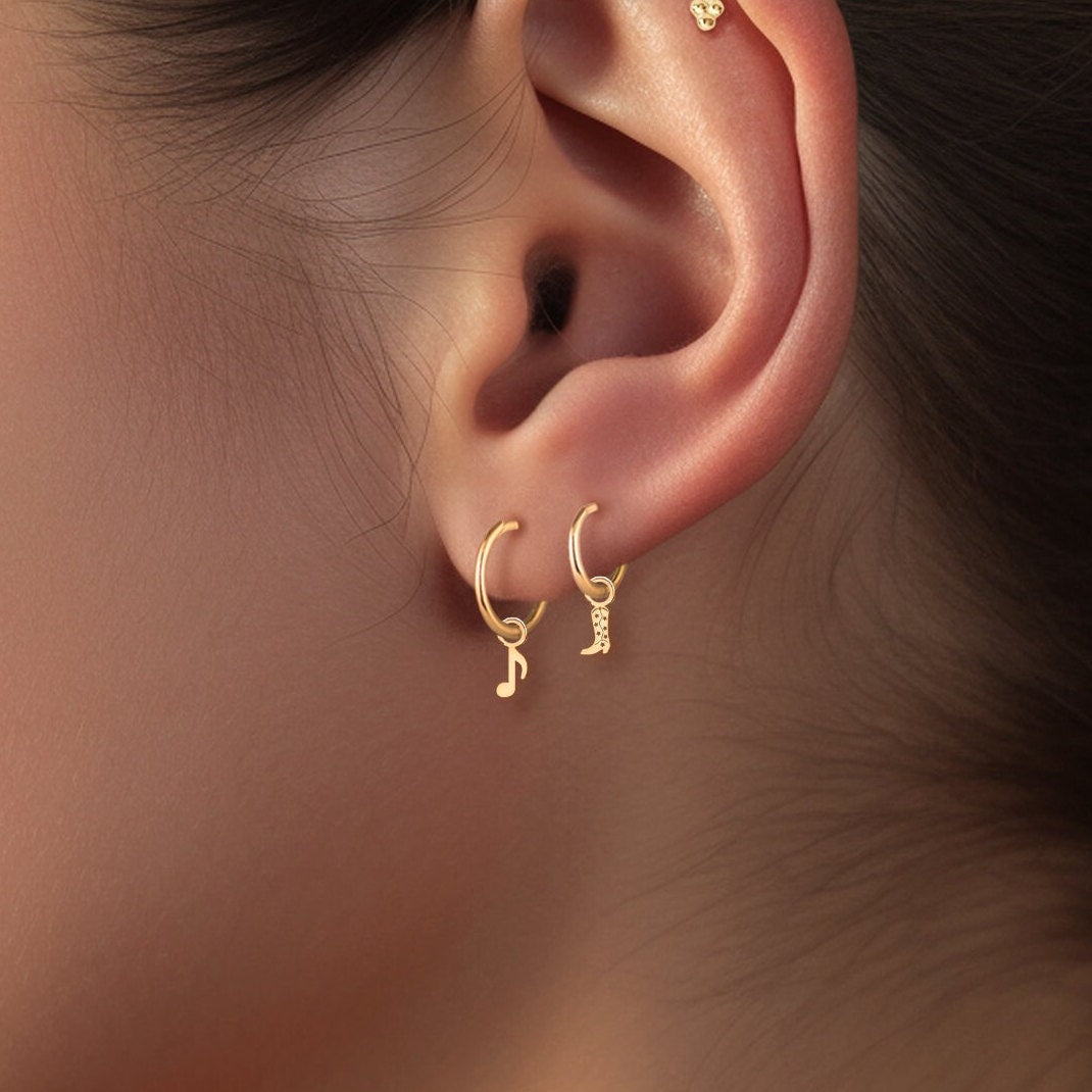 Music Note Drop Earrings