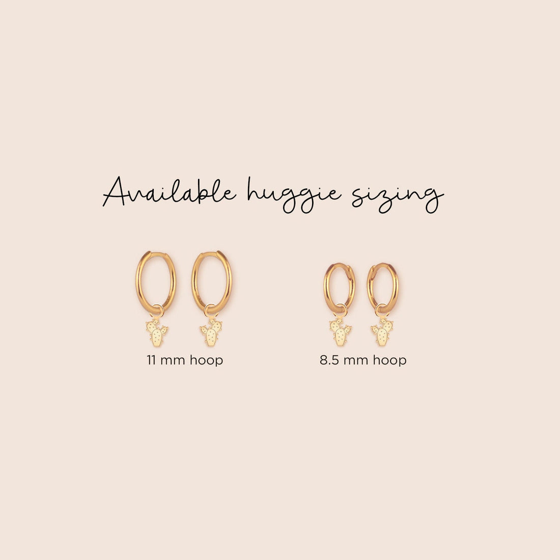 Cactus Charm Hoop Earrings