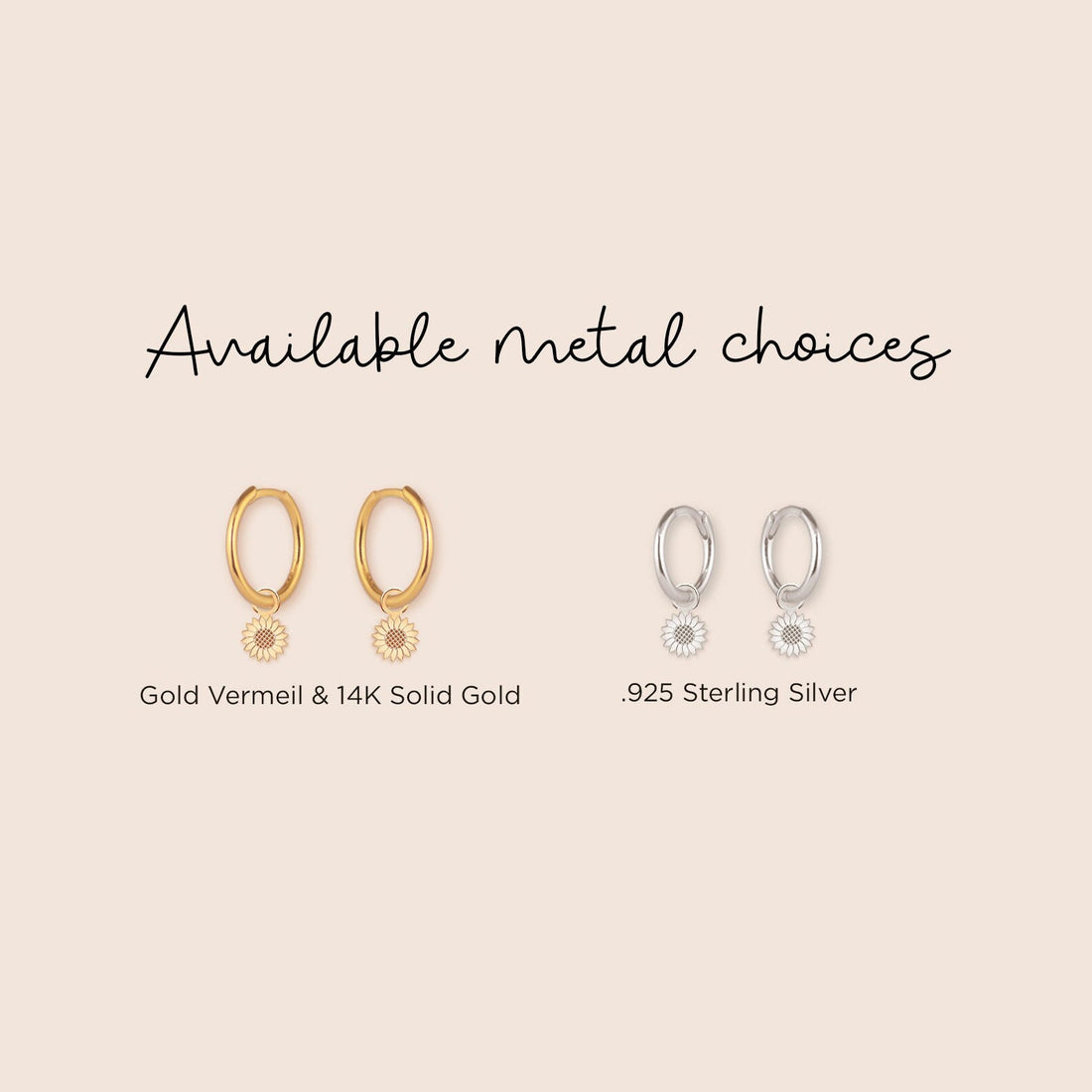 Sunflower Huggie Hoop Earrings