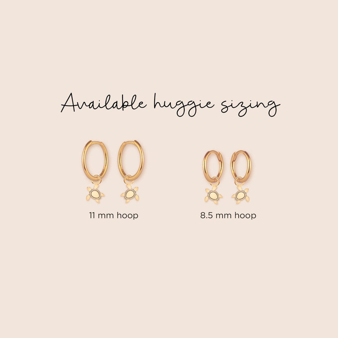Sea Turtle Charm Huggie Hoops