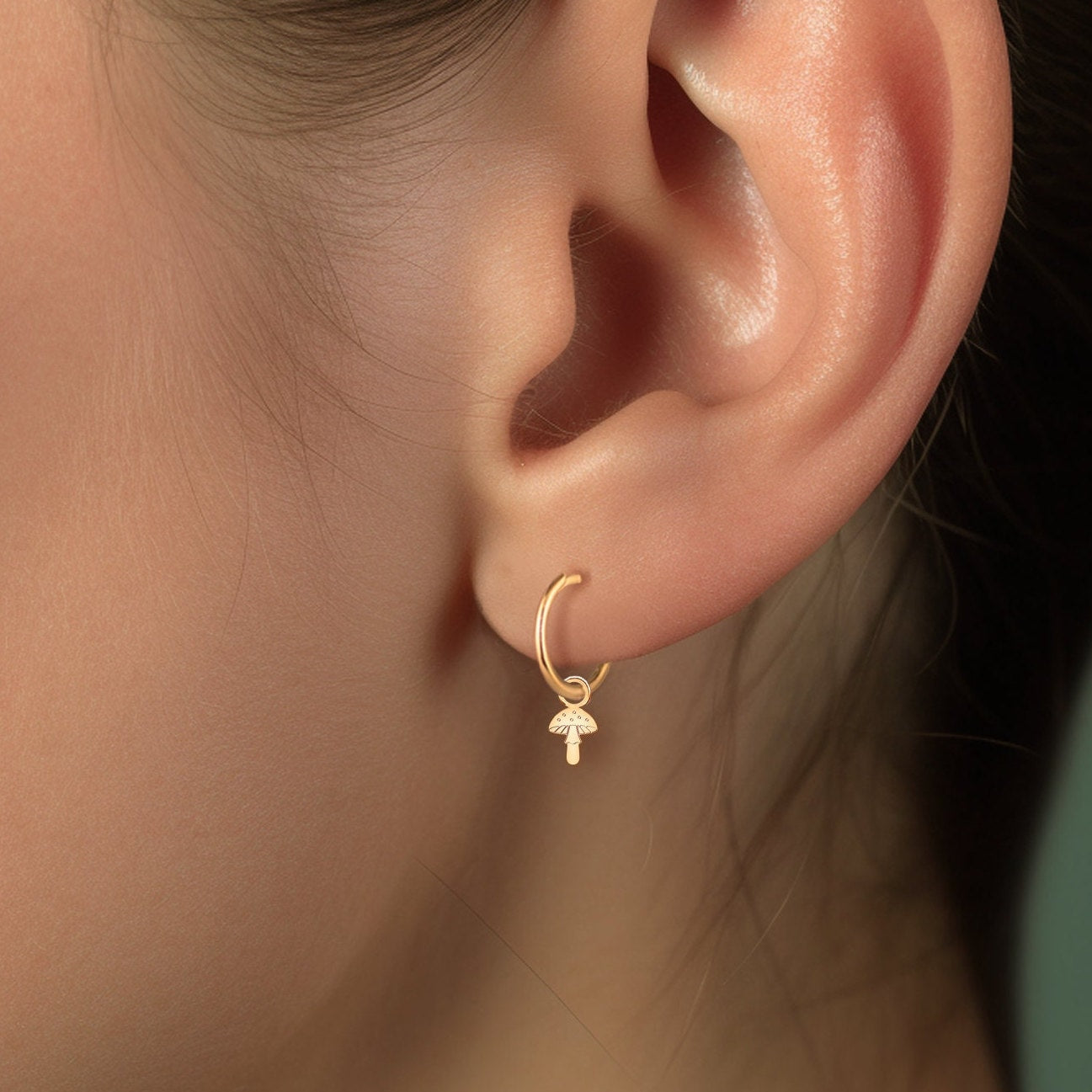 Fly Agaric Mushroom Hoop Earrings