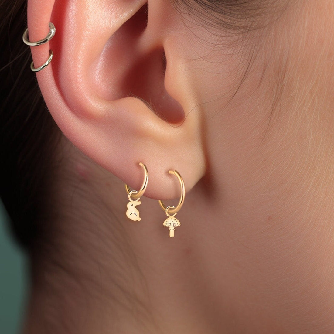 Fly Agaric Mushroom Hoop Earrings