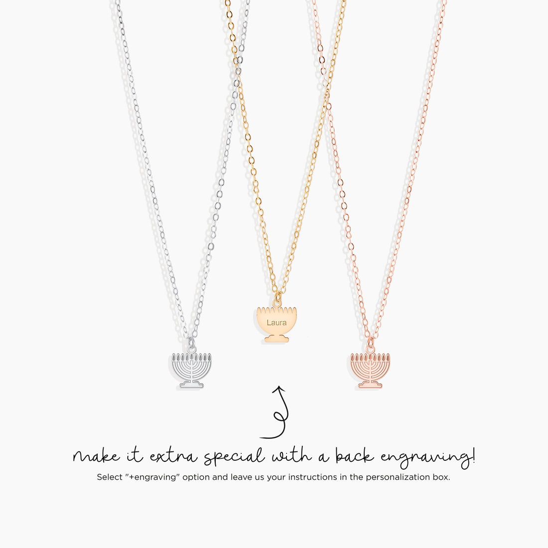 Hanukkah Menorah Pendant Necklace