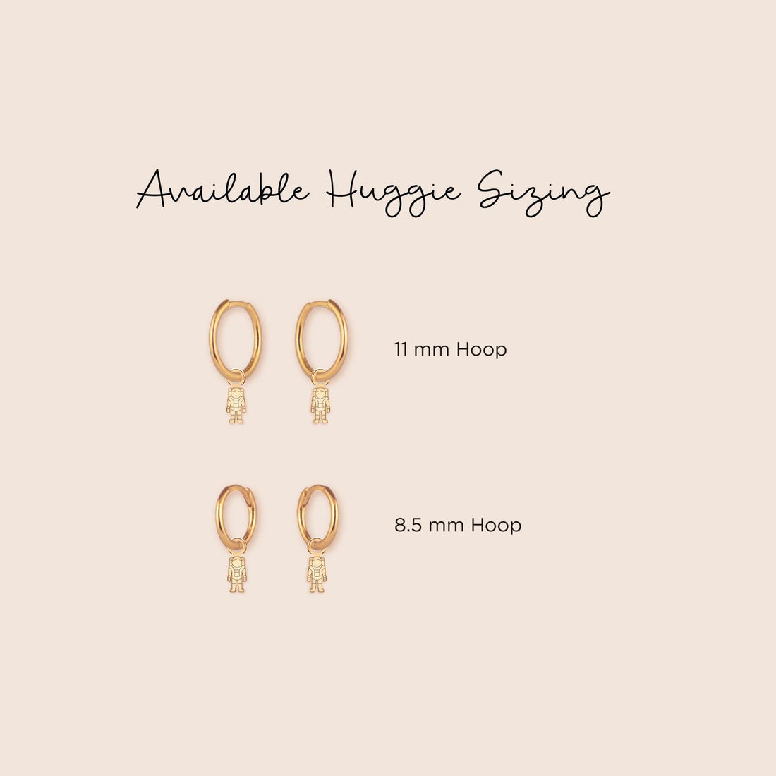 Astronaut Standing Hoop Earrings