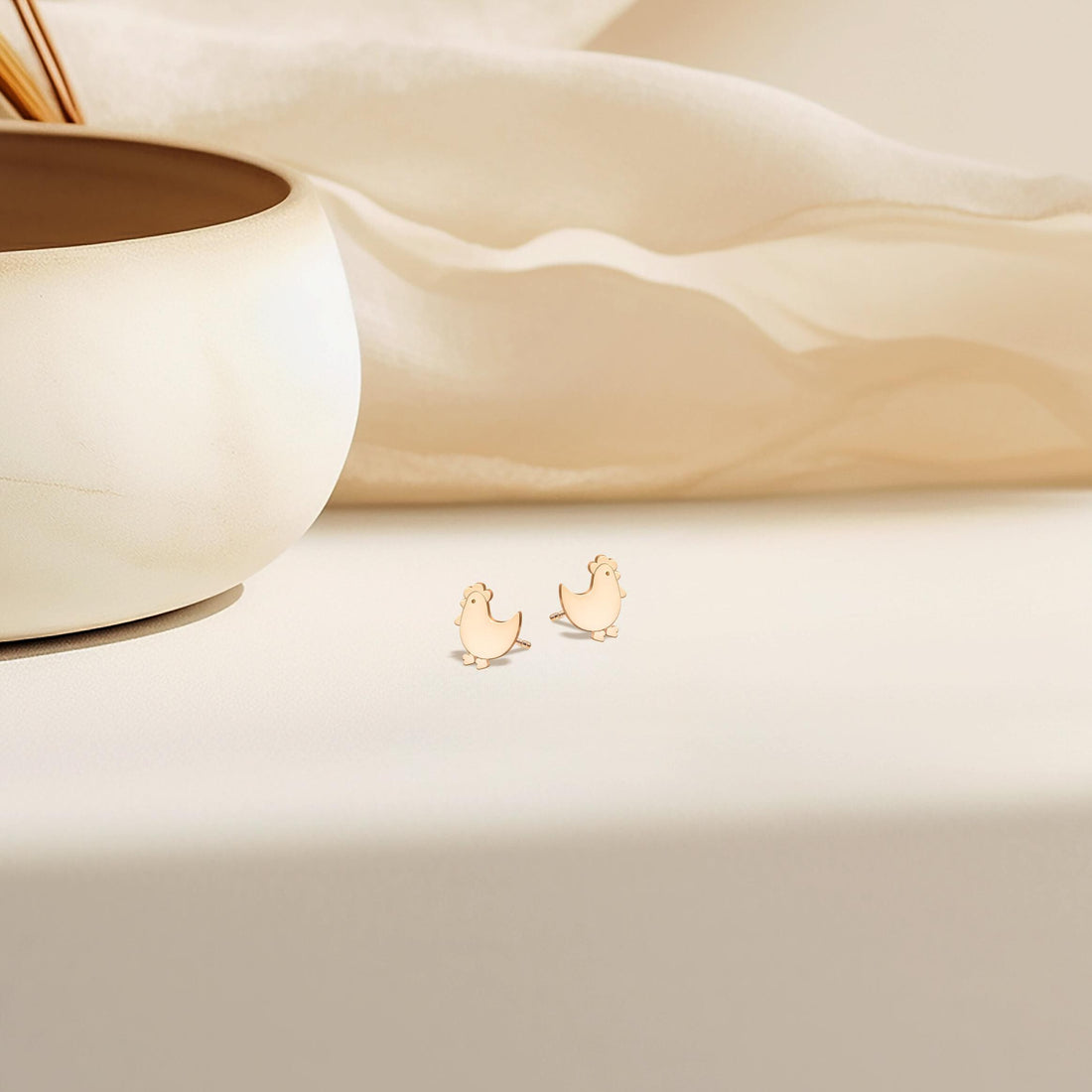Chicken Stud Earrings