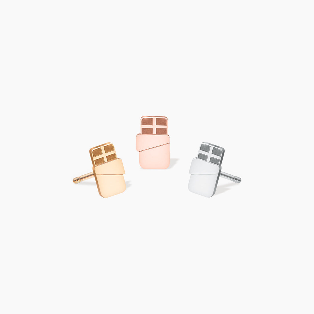 Chocolate Bar Stud Earrings