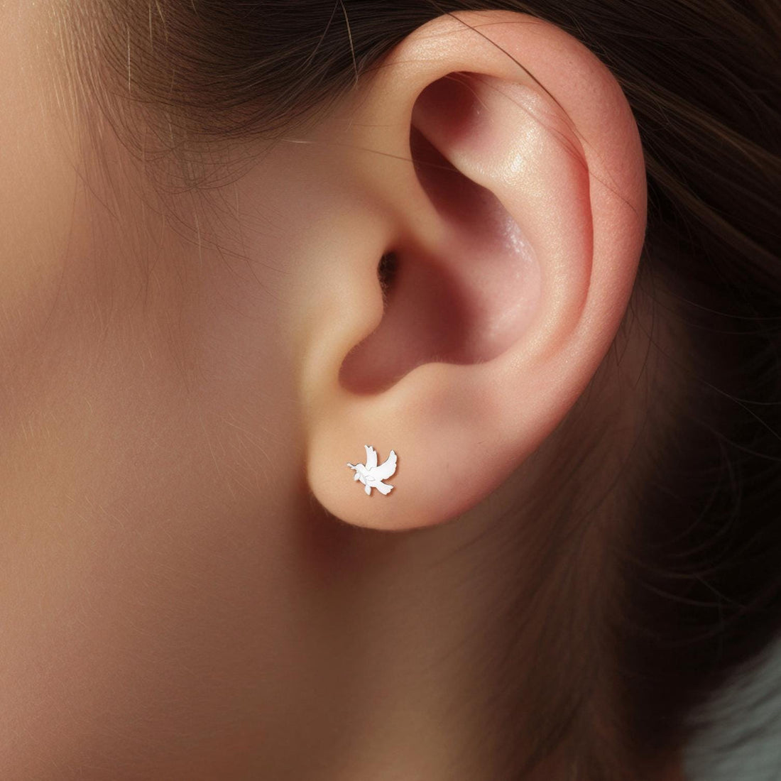 Dove Olive Branch Stud Earrings
