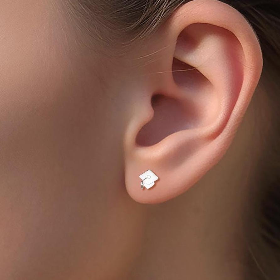 Grad Cap Stud Earrings