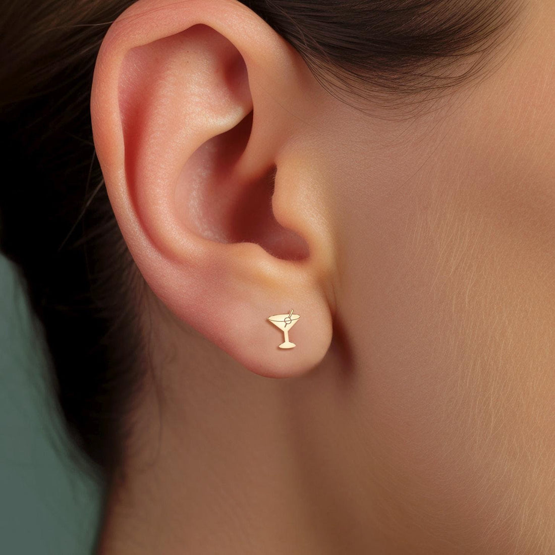Martini Glass Stud Earrings