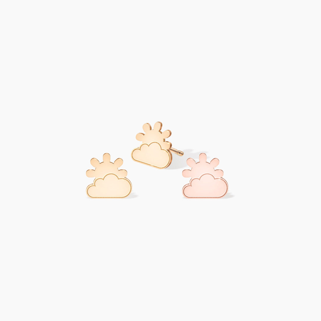 Sun And Cloud Stud Earrings