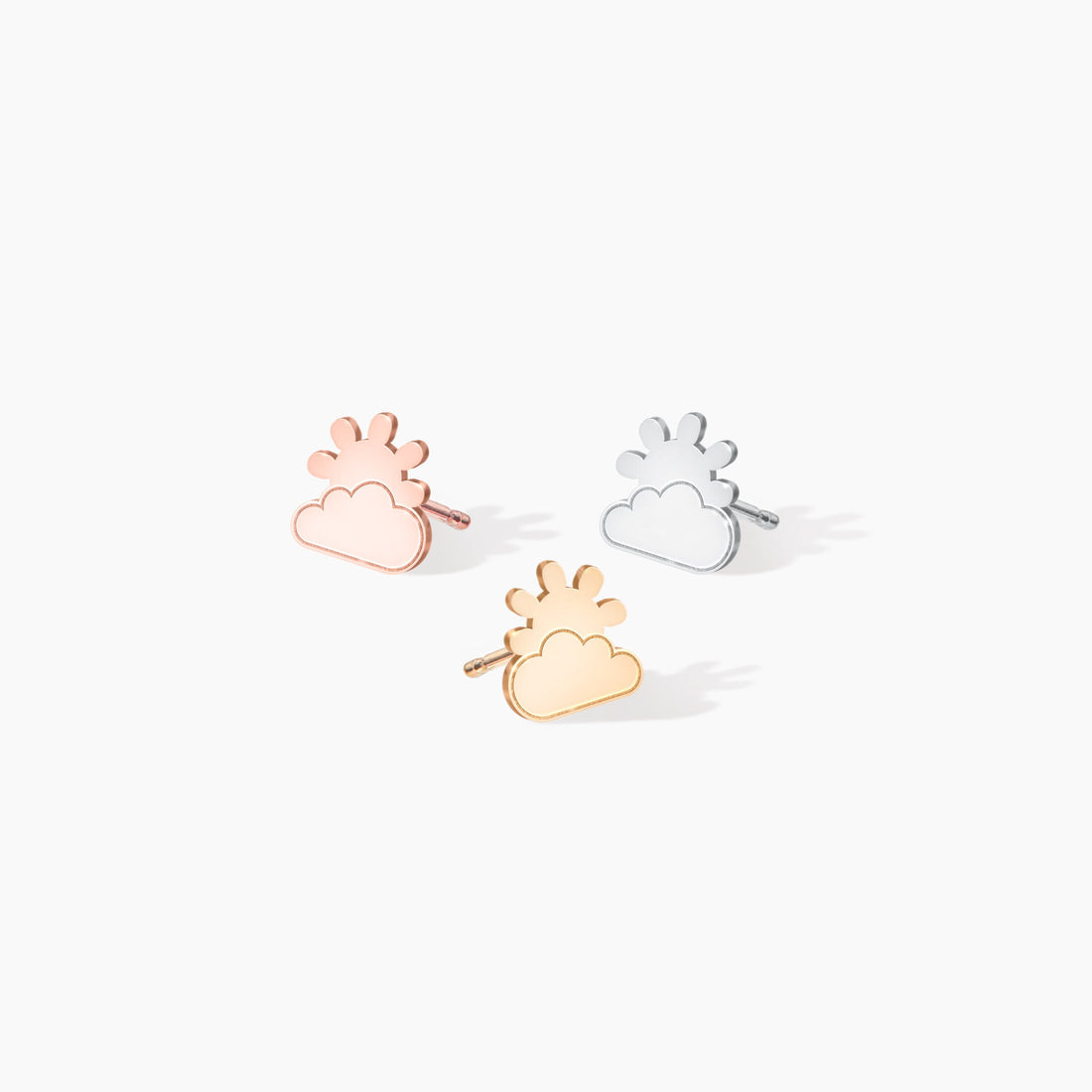 Sun And Cloud Stud Earrings