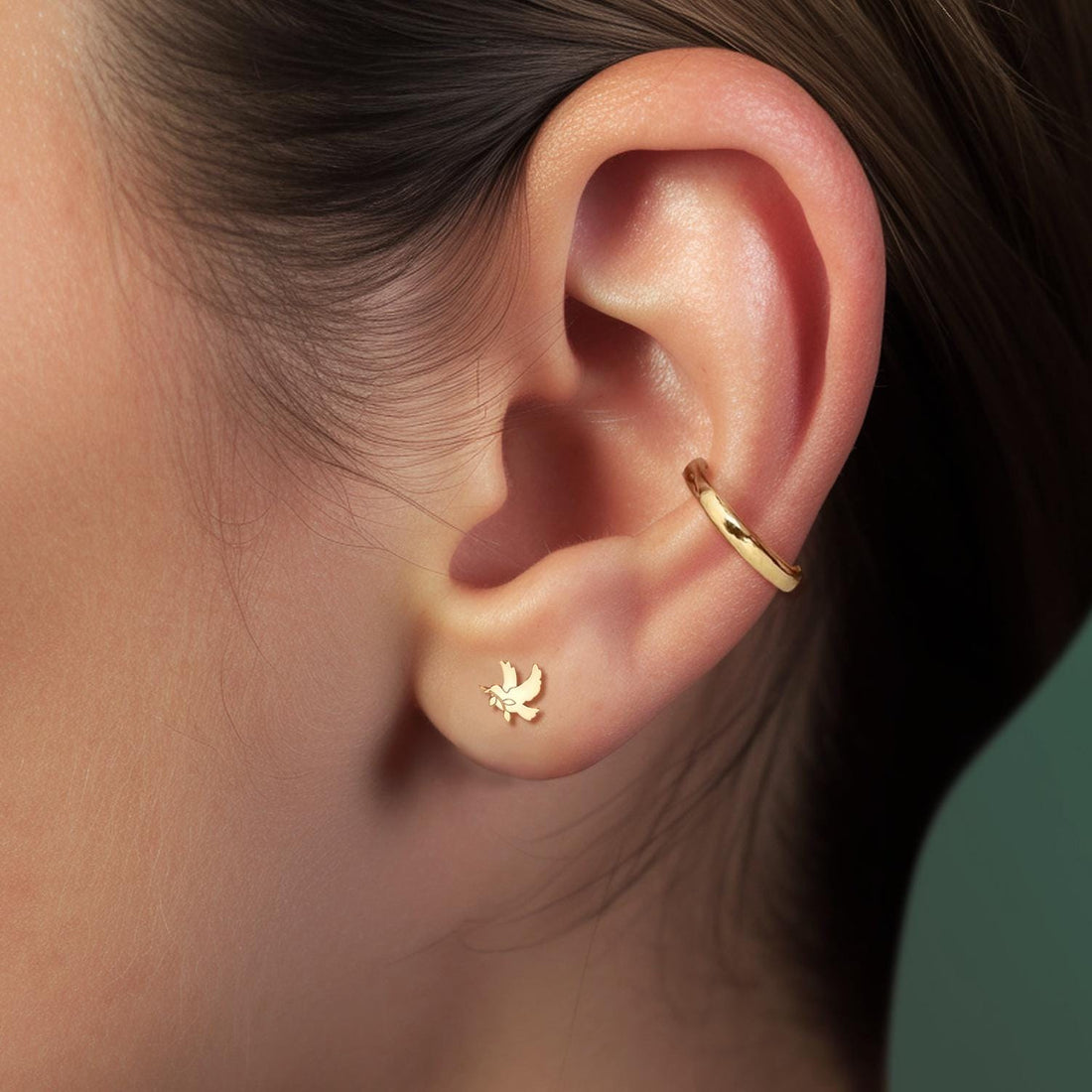 Dove Olive Branch Stud Earrings