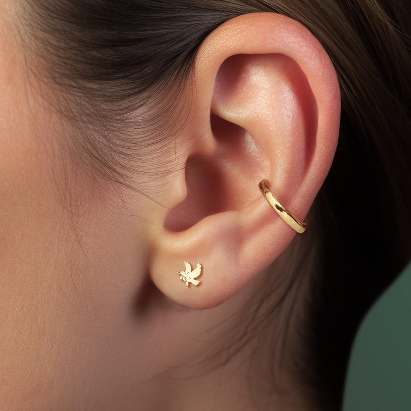 Dove Olive Branch Stud Earrings