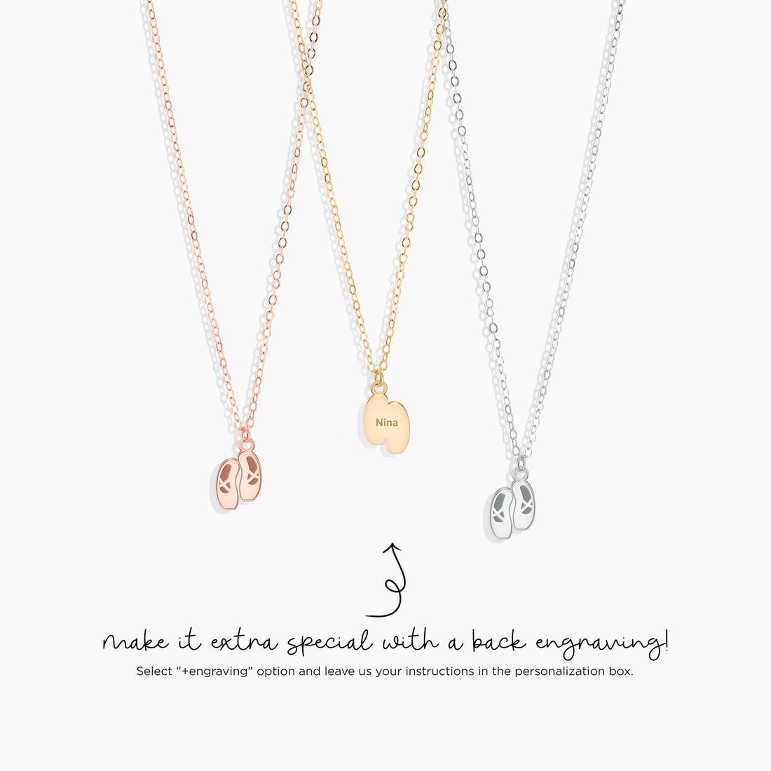 Ballerina Shoes Pendant Necklace
