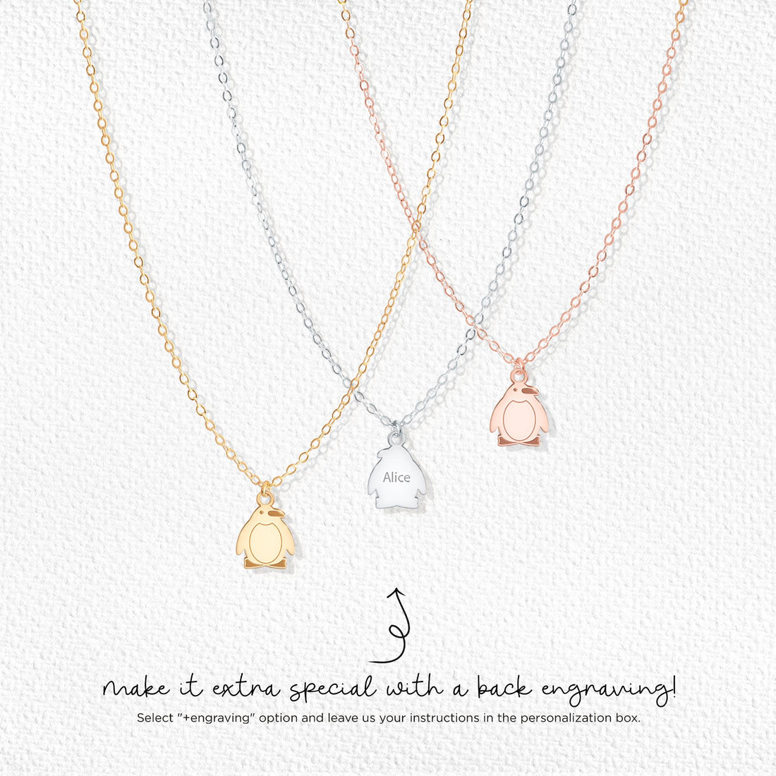 Fat Penguin Pendant Cable Necklace