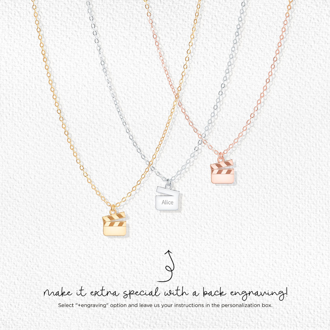 Movie Slate Pendant Necklace
