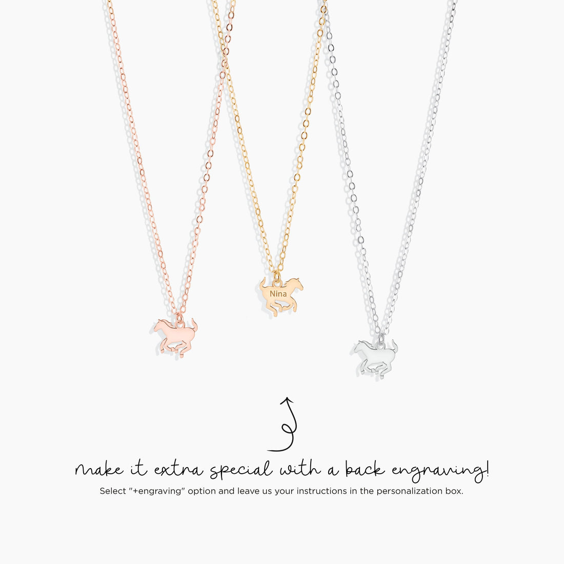 Running Horse Charm Necklace