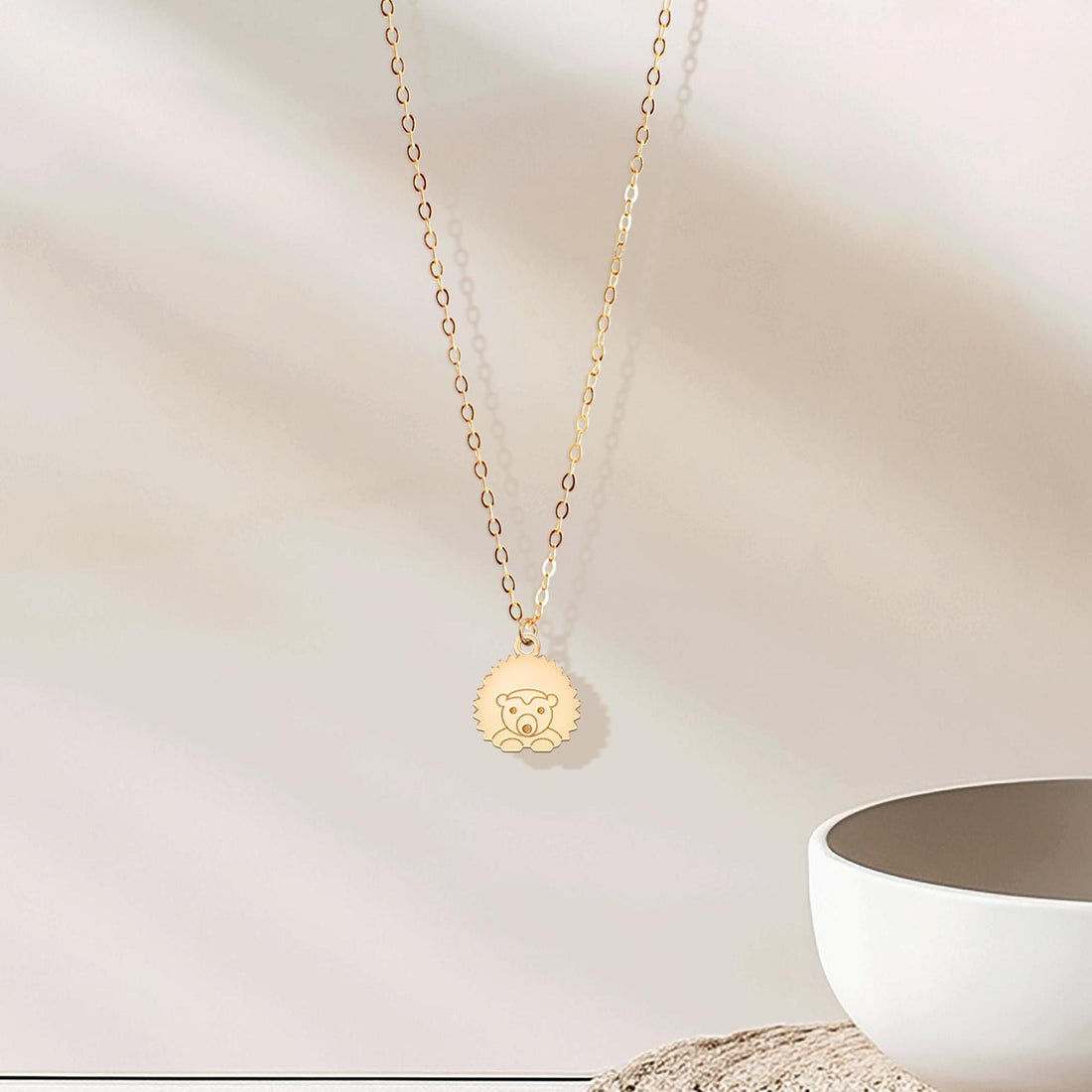 Hedgehog Charm Pendant Necklace
