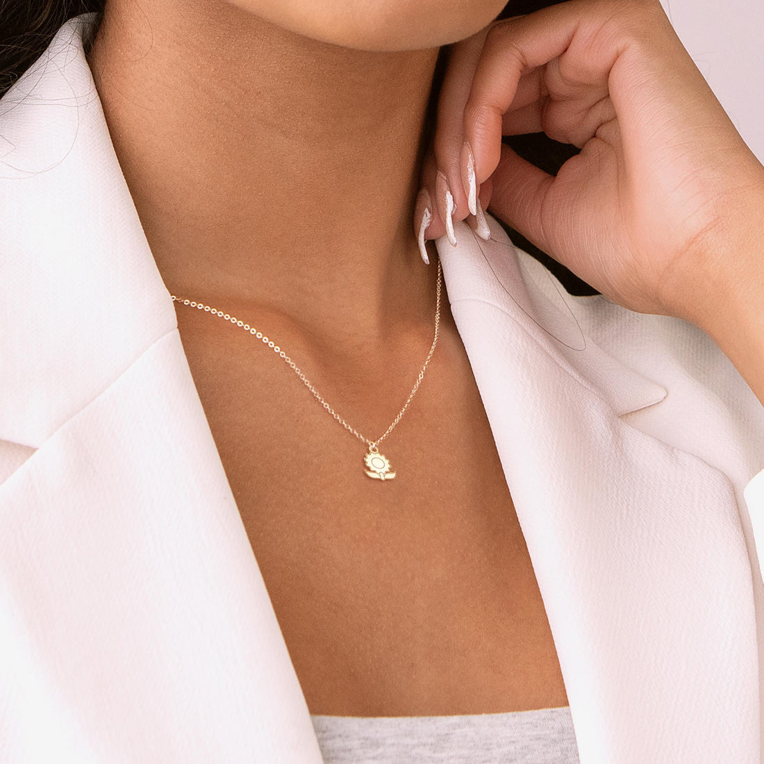 Sunflower Pendant Cable Necklace