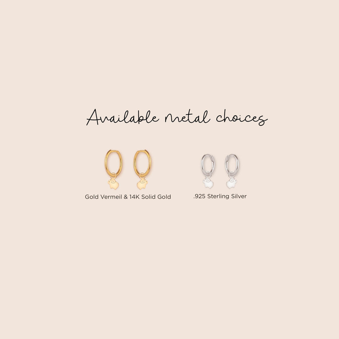 Aries Charm Huggie Hoops