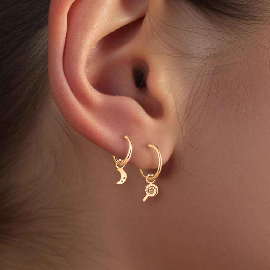 Lollipop Charm Huggie Earrings