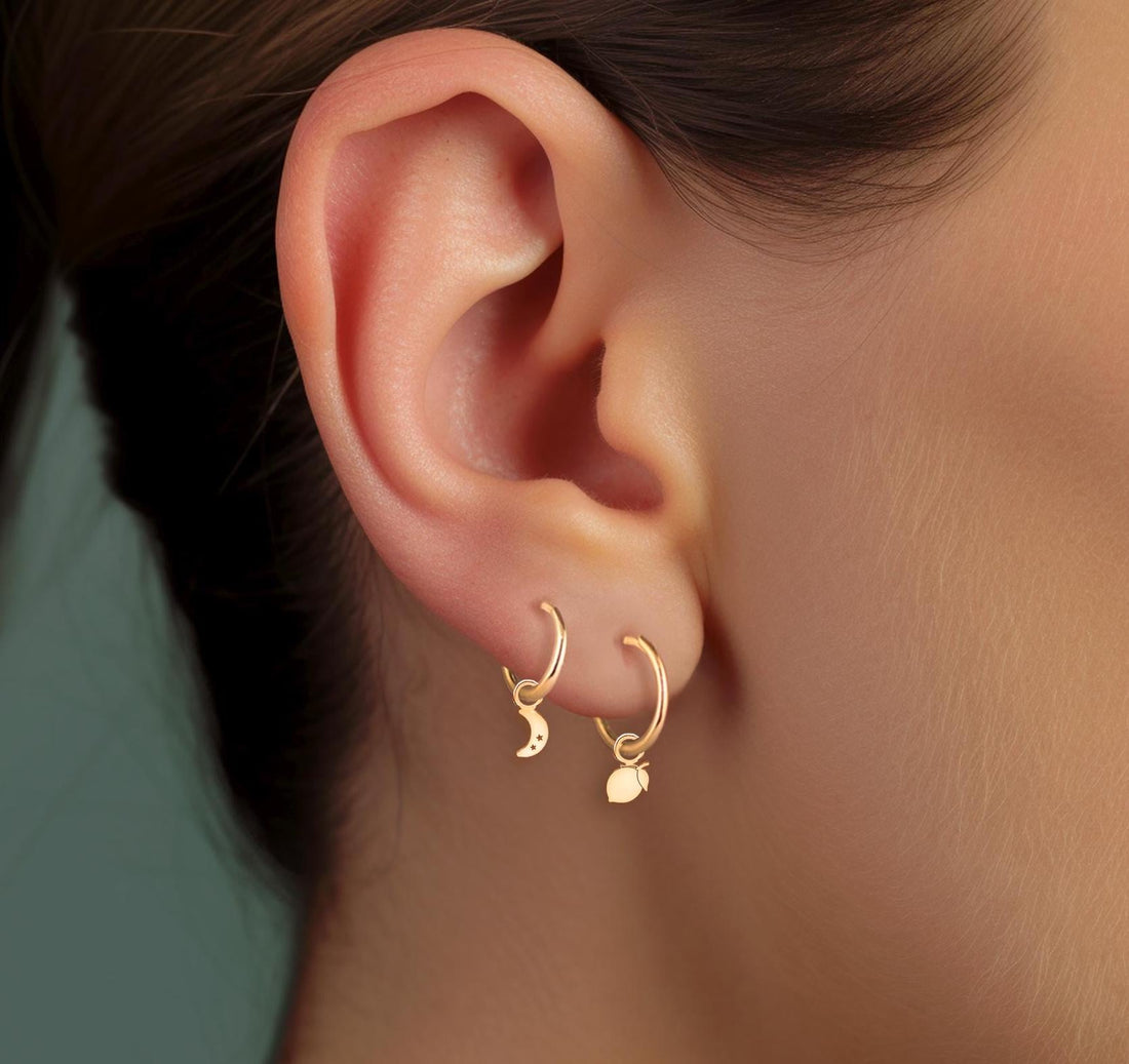 Lemon Huggie Hoop Earrings