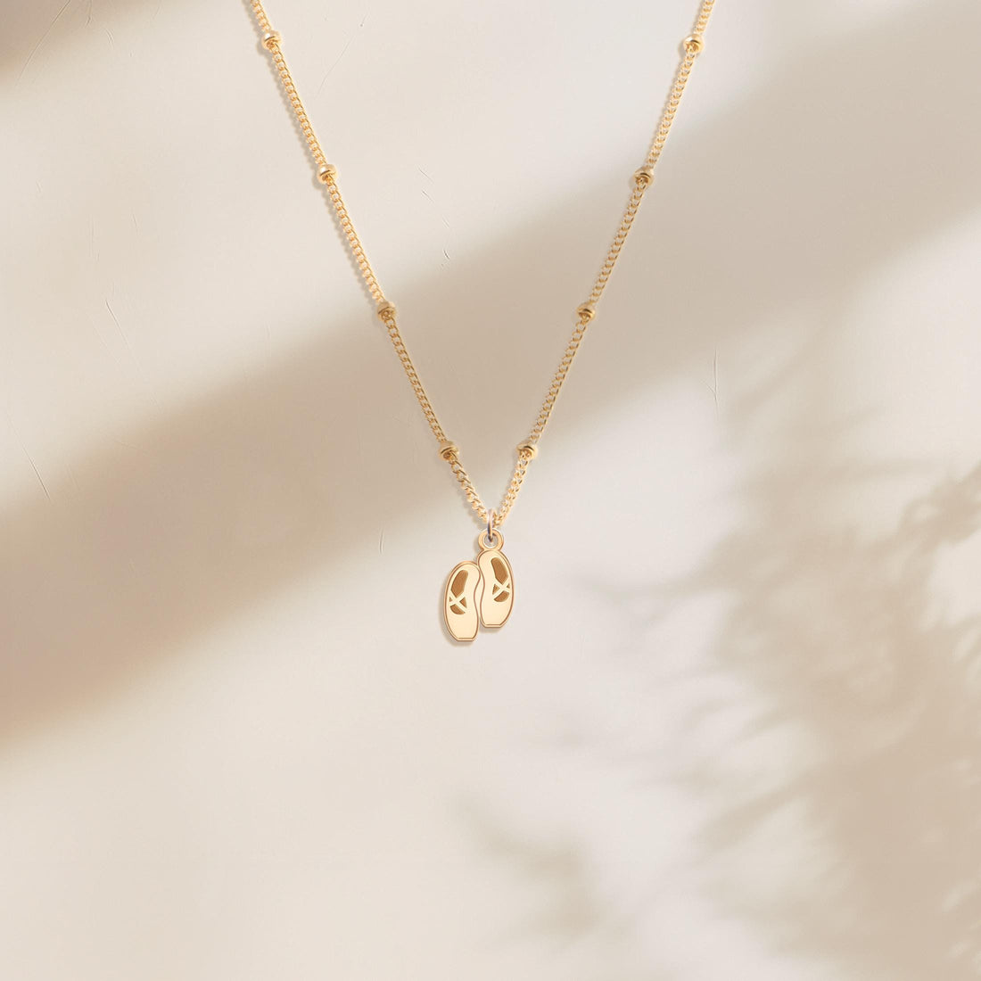 Ballerina Shoes Charm Beady Necklace