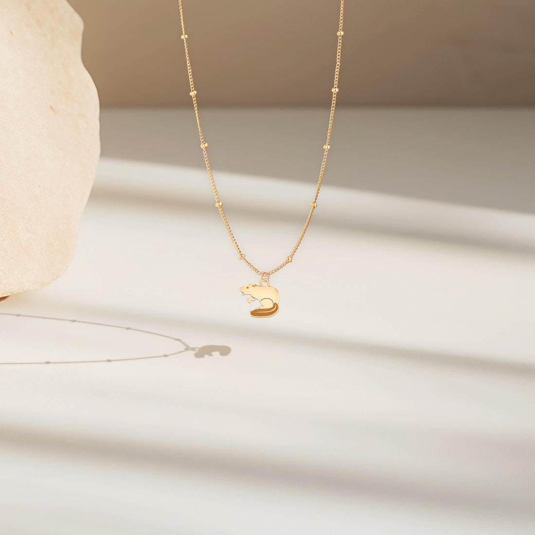 Beaver Charm Beady Necklace