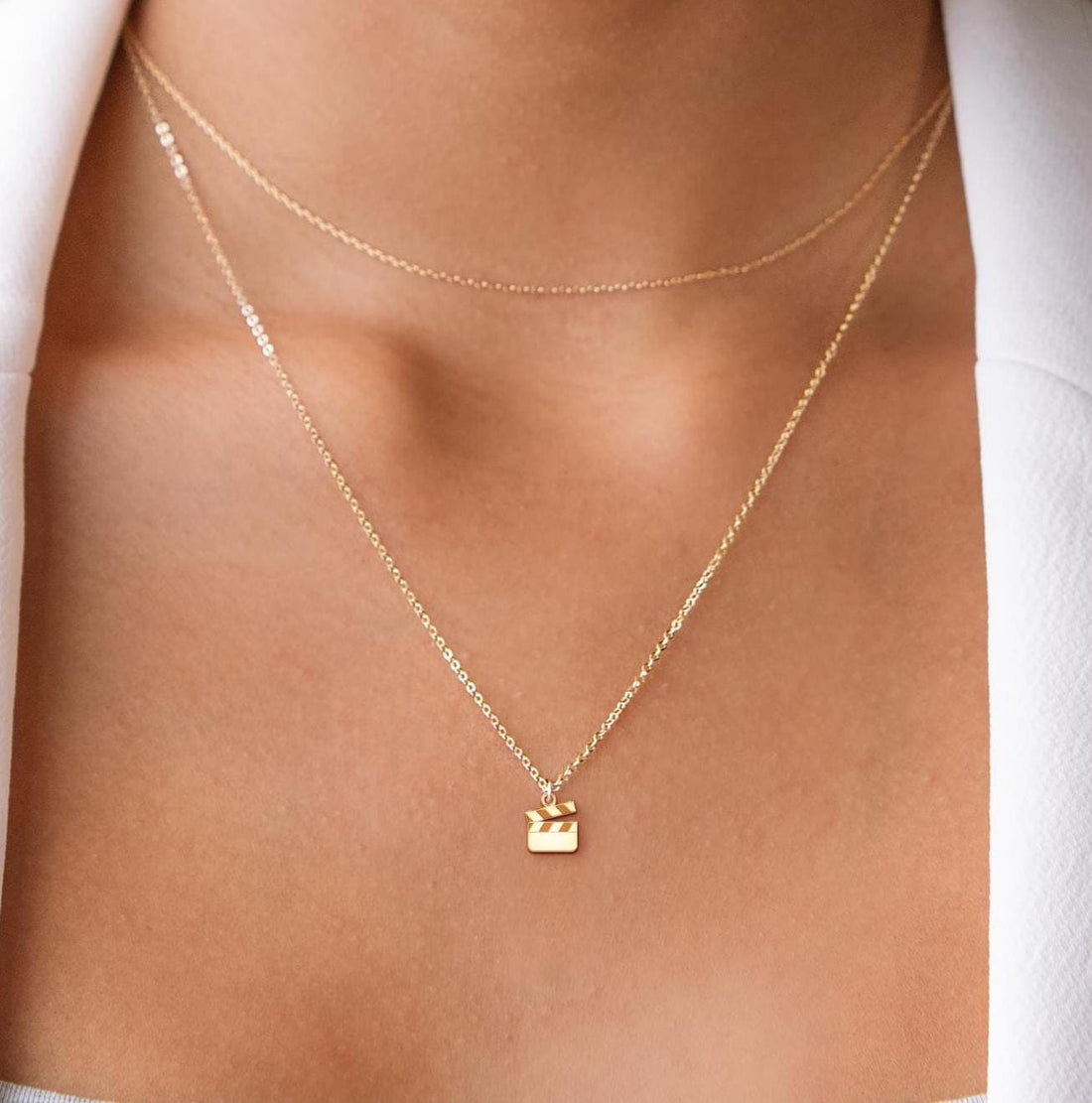 Movie Slate Pendant Necklace