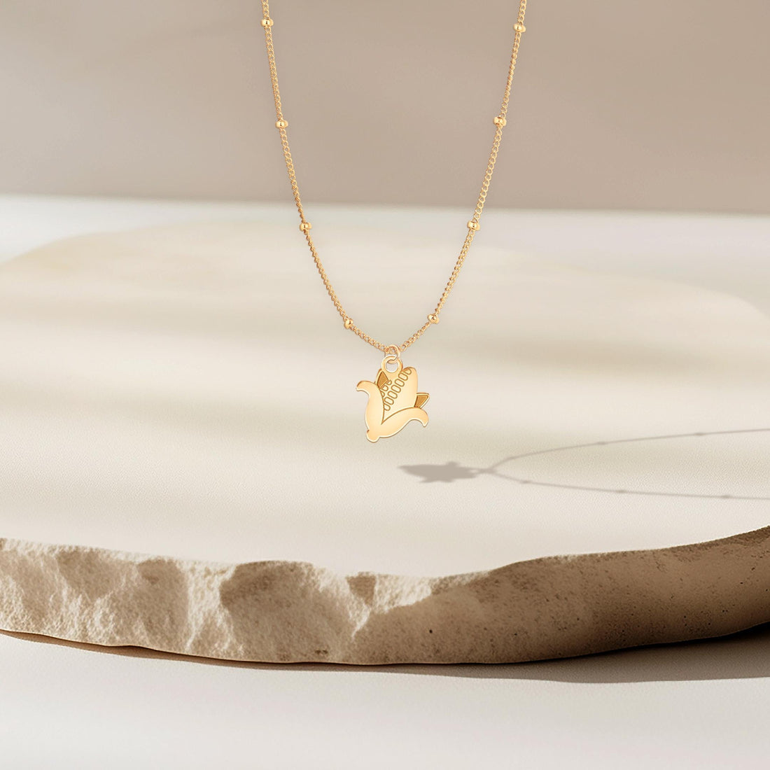 Corn Pendant Beady Necklace