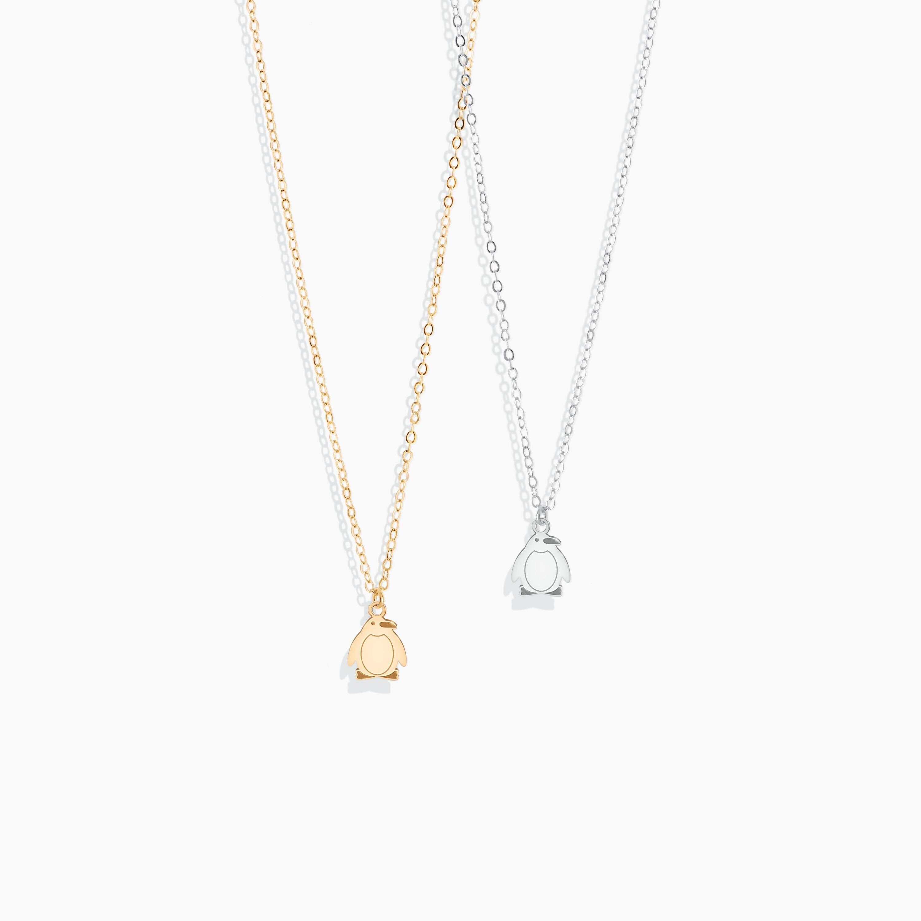 Fat Penguin Pendant Cable Necklace