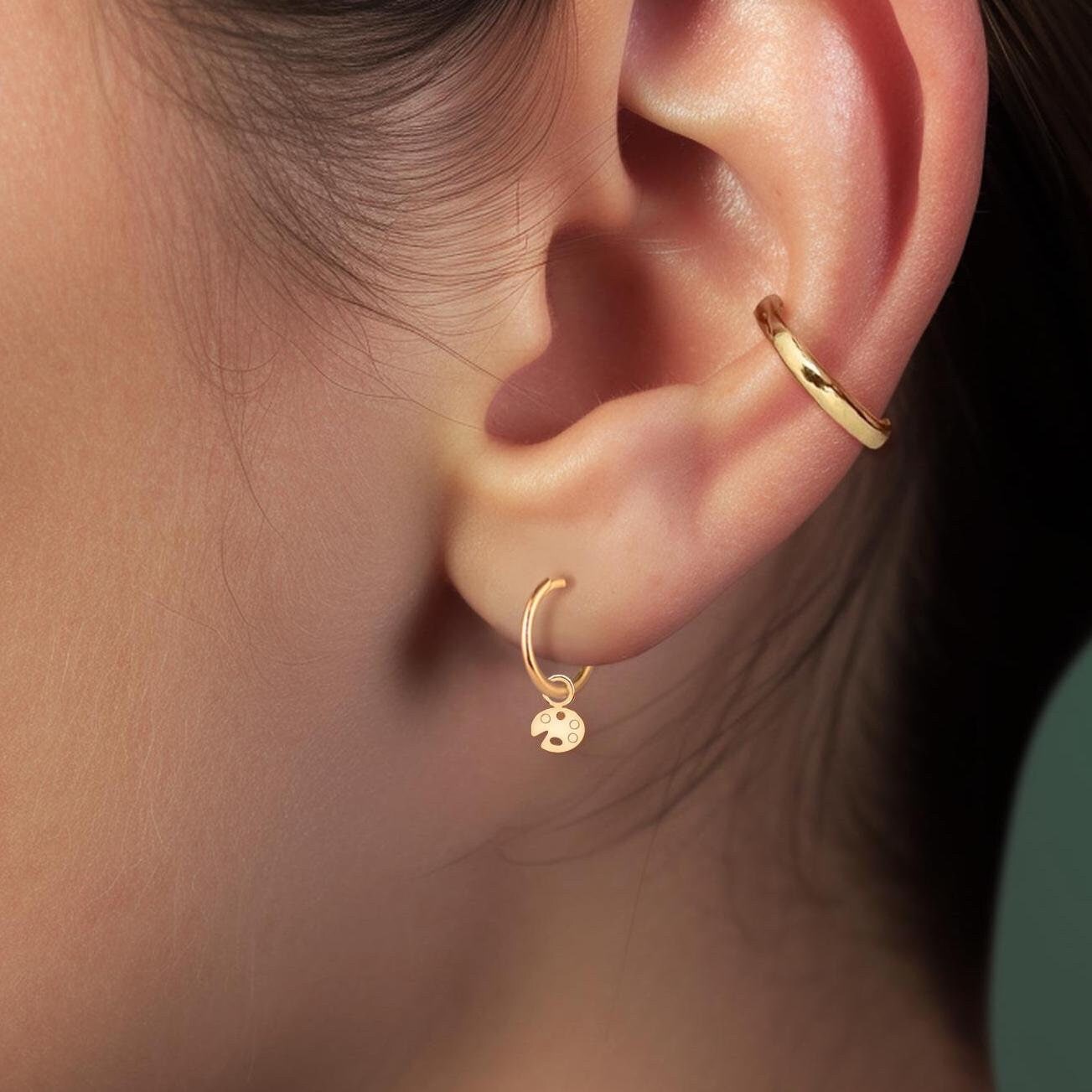 Paint Palette Huggie Earrings