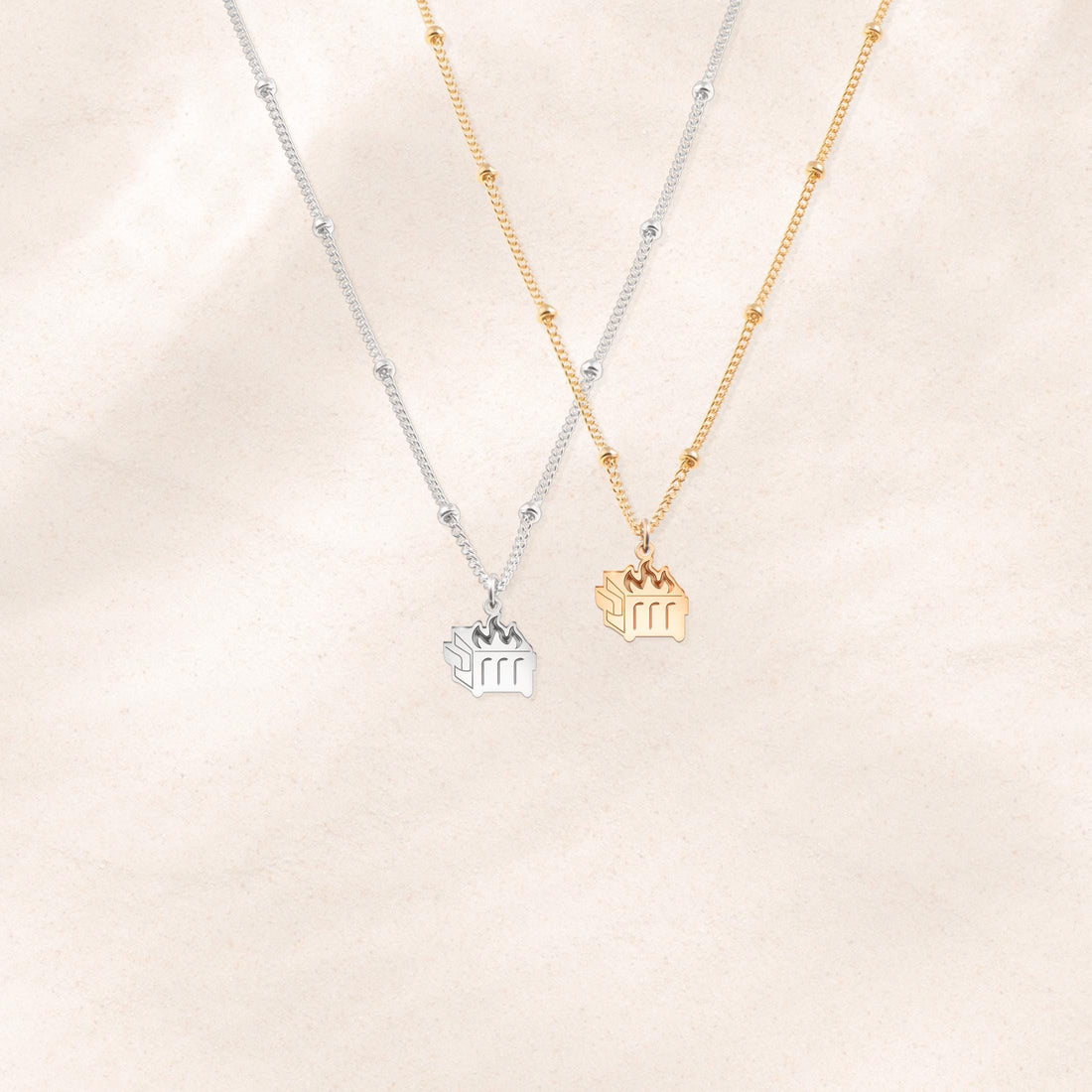 Dumpster Fire Charm Necklace