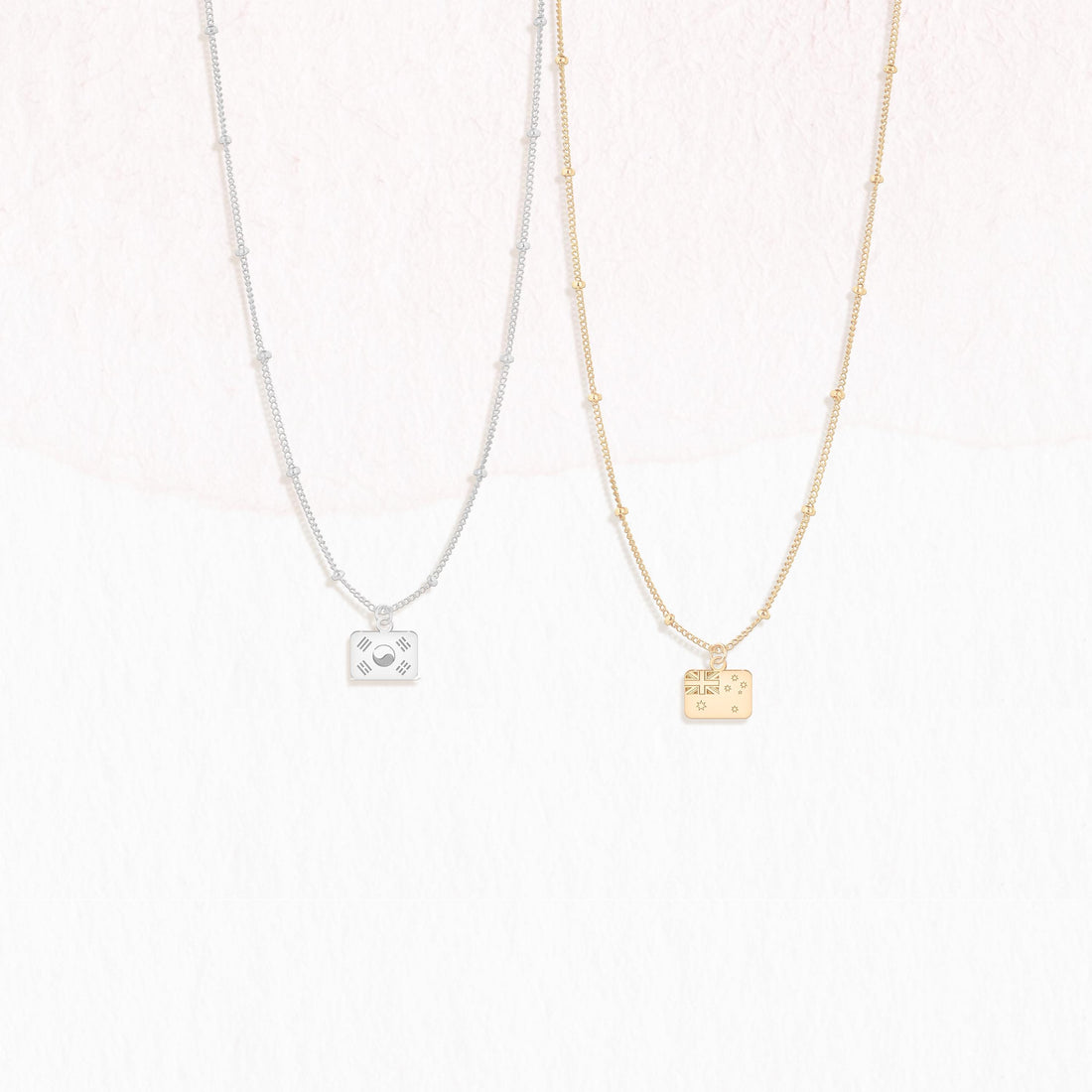 Country Flag Charm Beady Necklace
