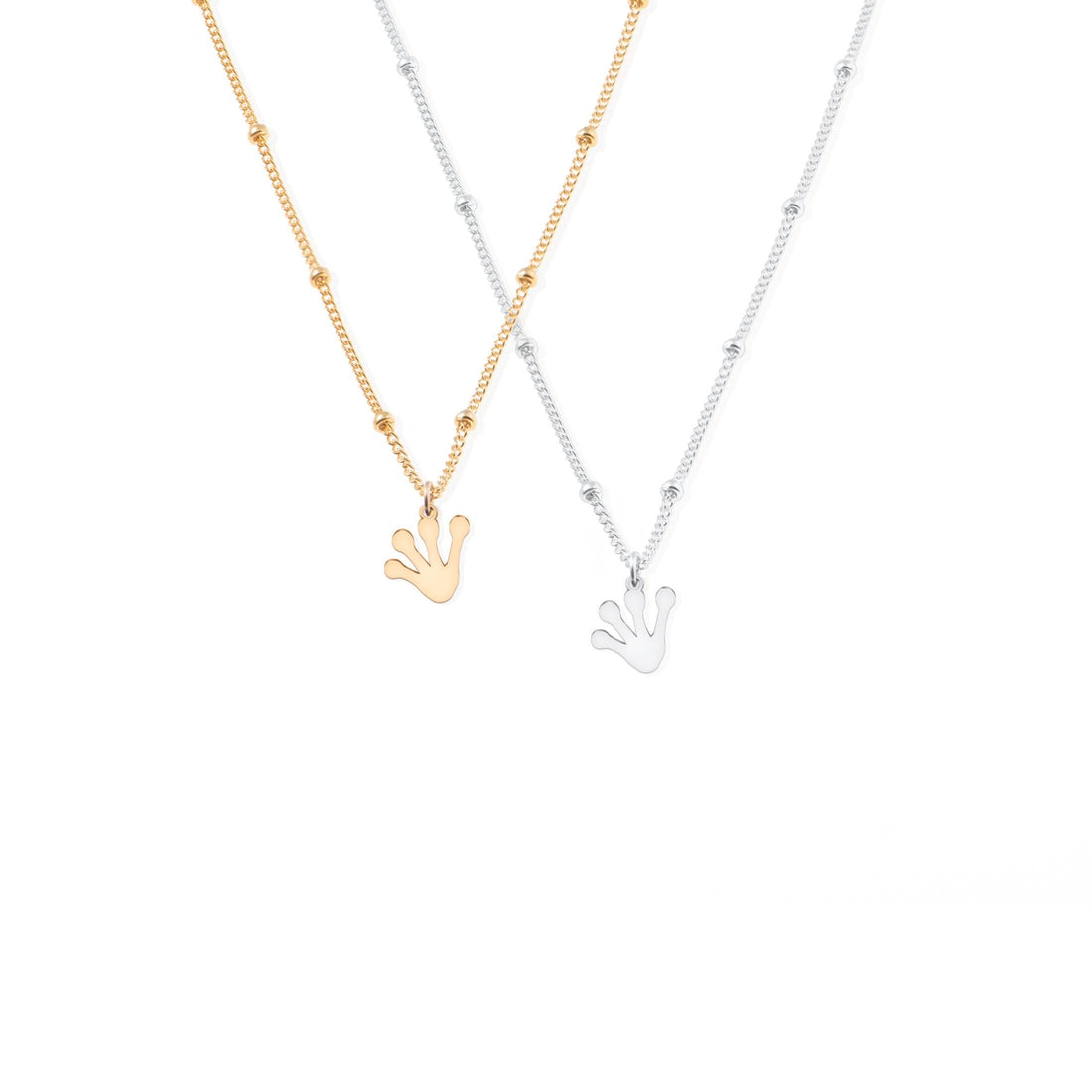 Frog Foot Pendant Beady Necklace