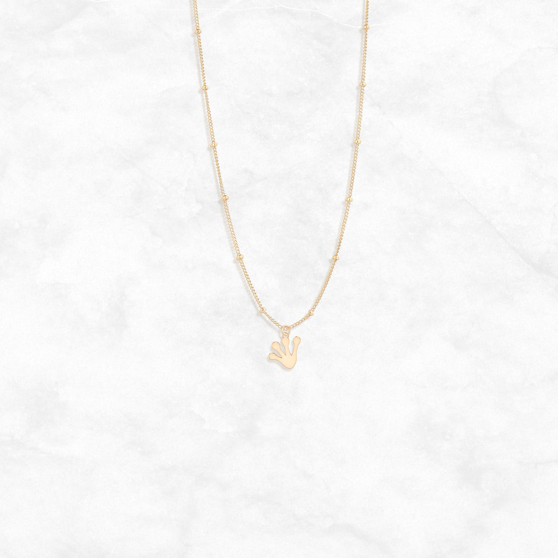 Frog Foot Pendant Beady Necklace