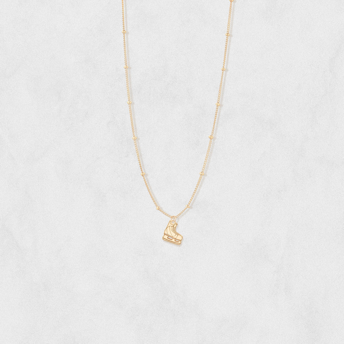 Hockey Skate Charm Beady Necklace