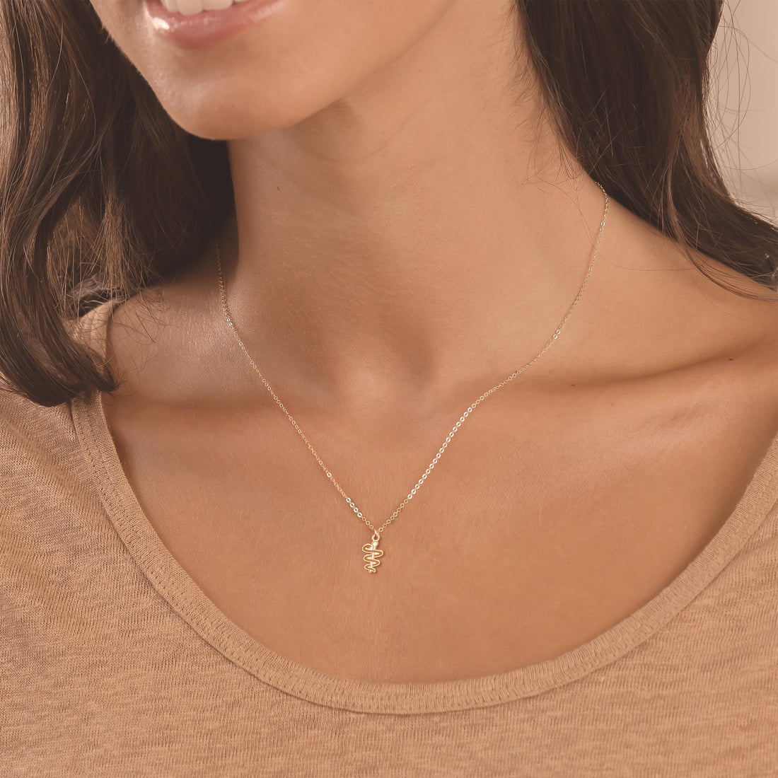 Caduceus Pendant Cable Necklace