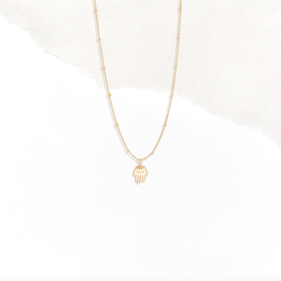 Jellyfish Pendant Beady Necklace
