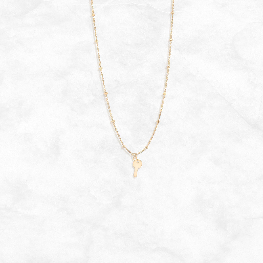 Heart Key Charm Necklace