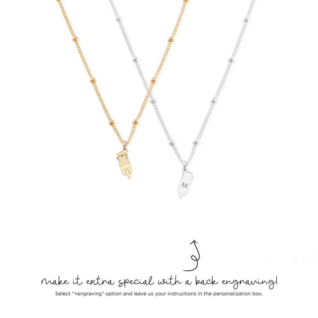 Otter Beady Pendant Beady Necklace