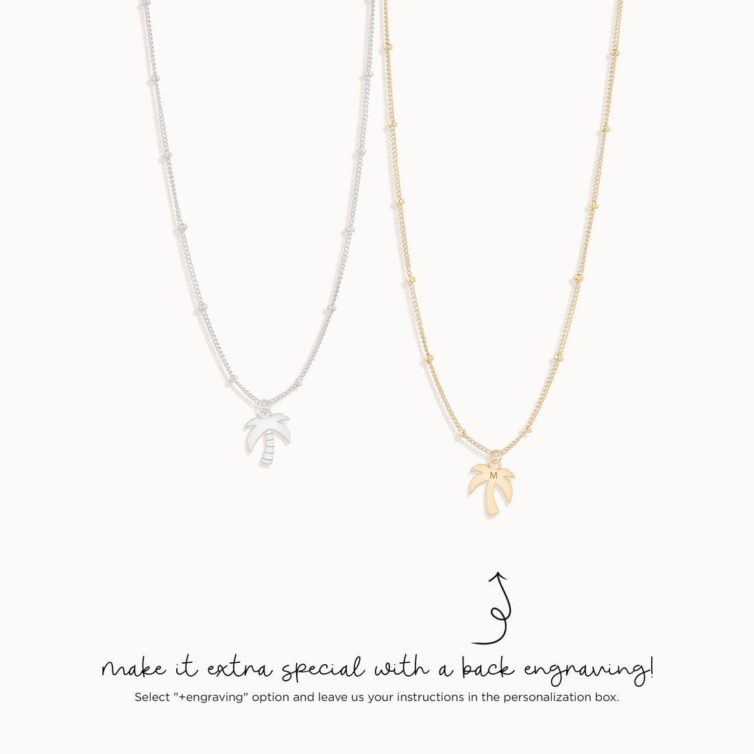 Palm Tree Charm Necklace