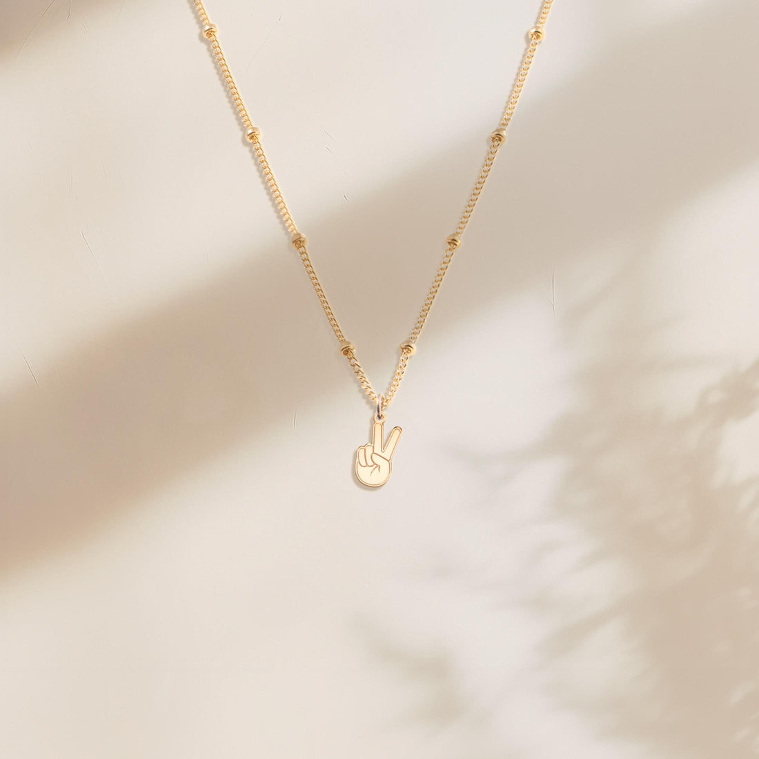Peace Sign Beady Necklace