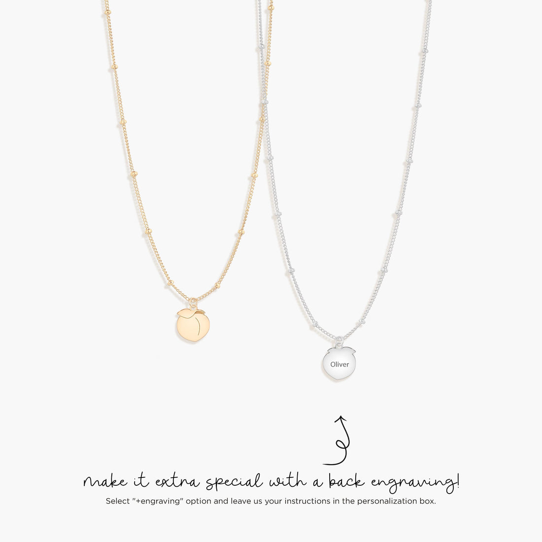 Peach Pendant Beady Necklace